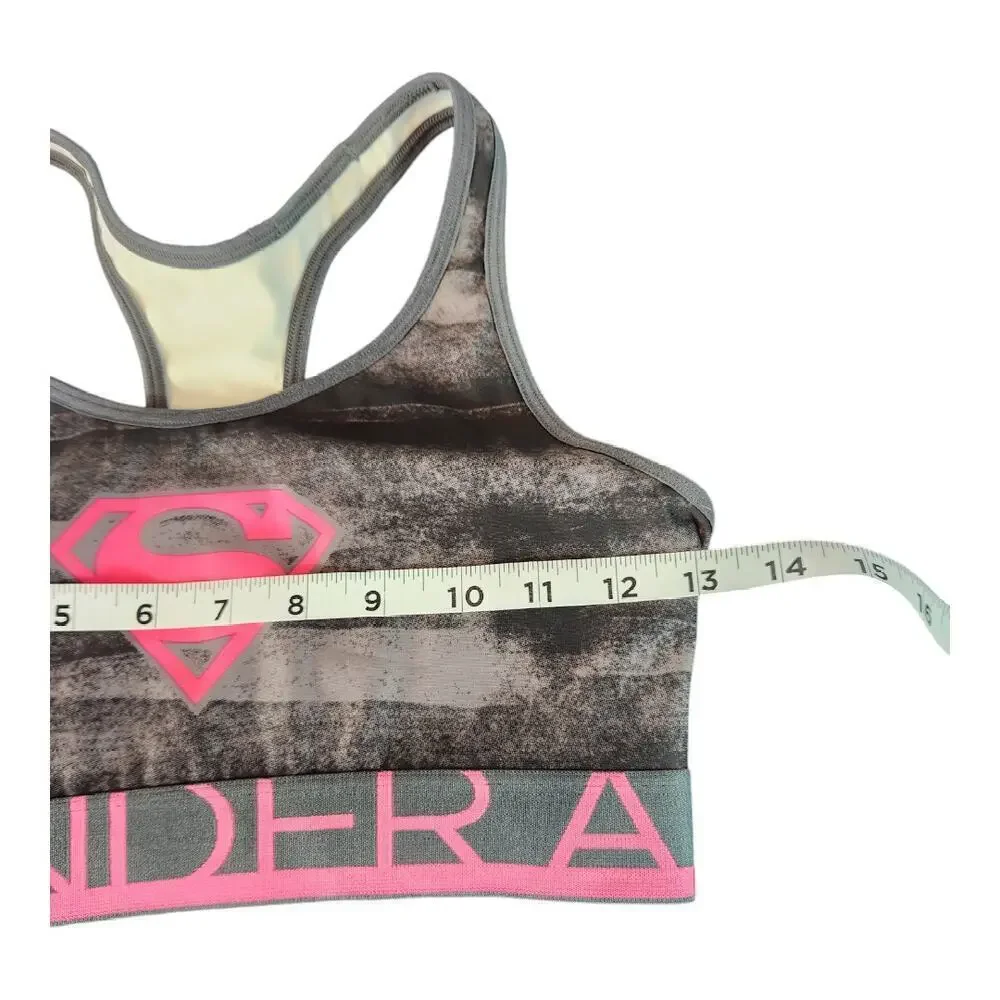 Under Armour superman logo black and‎ pink sports bra size small 14